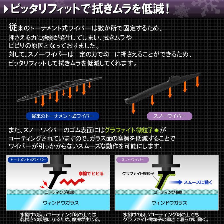 スノーワイパー ソリオバンディット MA15S 雪用ワイパー グラファイト加工 運転席側 550mm  助手席側 430mm 冬用ワイパー｜ultraparts｜04