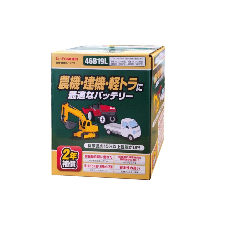 N46B19R N46B19L カーバッテリー 1個 農機 建機 軽トラ バッテリー 軽