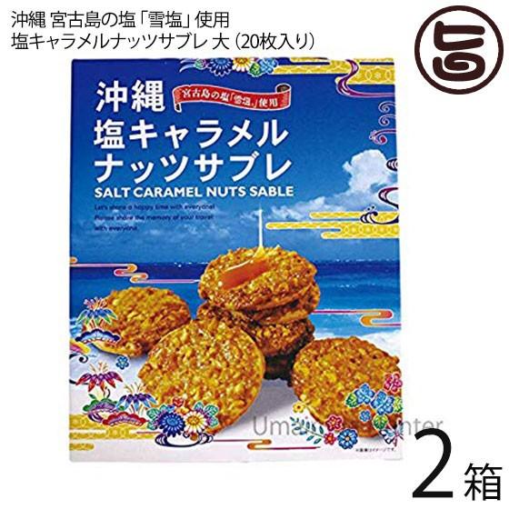 塩キャラメルナッツサブレ大×2箱 沖縄土産 人気 お菓子 焼き菓子 サブレ お土産 バラマキ ばら撒き土産 個包装 サブレ ナッツ キャラメル｜umaimon-hunter