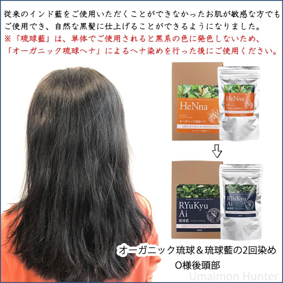 ギフト 琉球藍 100g 箱入り×1箱 ラッピング 天然染毛 白髪染め オーガニック 特許取得済 国産 沖縄 プチギフト 安心 安全｜umaimon-hunter｜04