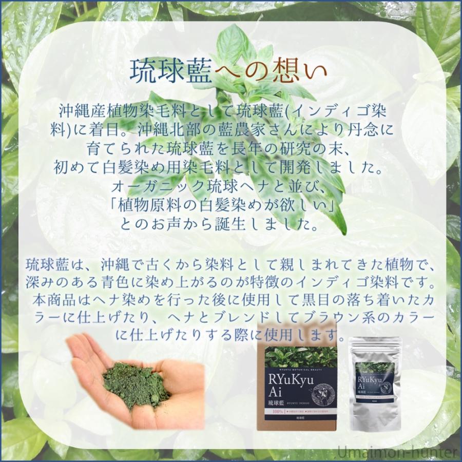 琉球藍 100g 箱入り×2箱 天然染毛 白髪染め オーガニック 特許取得済 国産 沖縄 土産｜umaimon-hunter｜03