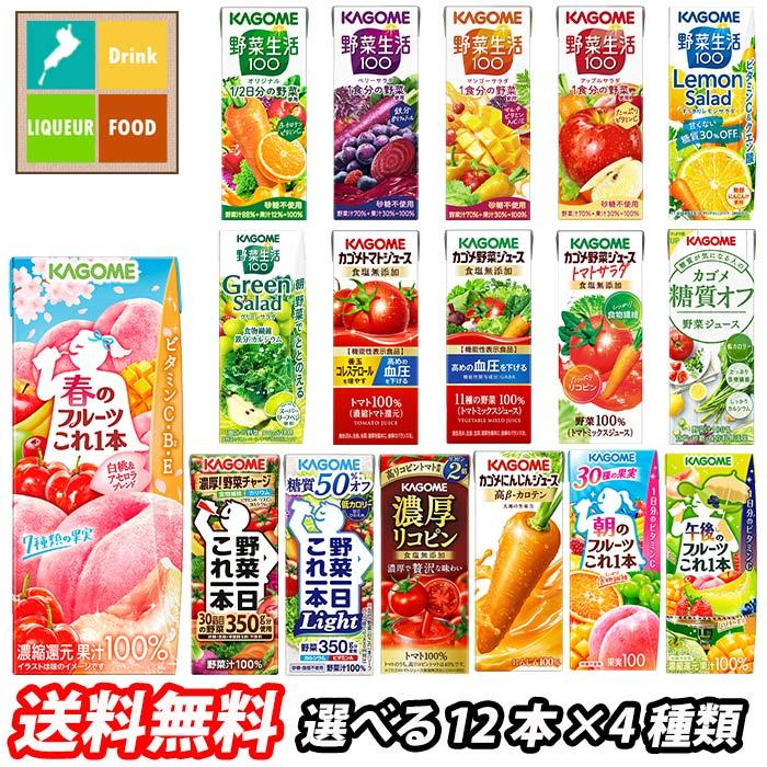 カゴメ 野菜ジュース 野菜生活100 紙パック 選べる 48本（12本×4