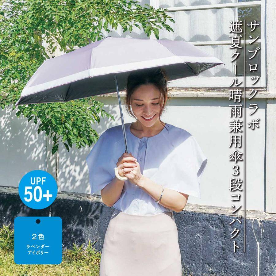 サンブロックラボ遮夏クール晴雨兼用傘3段コンパクト / まるごと！得だ