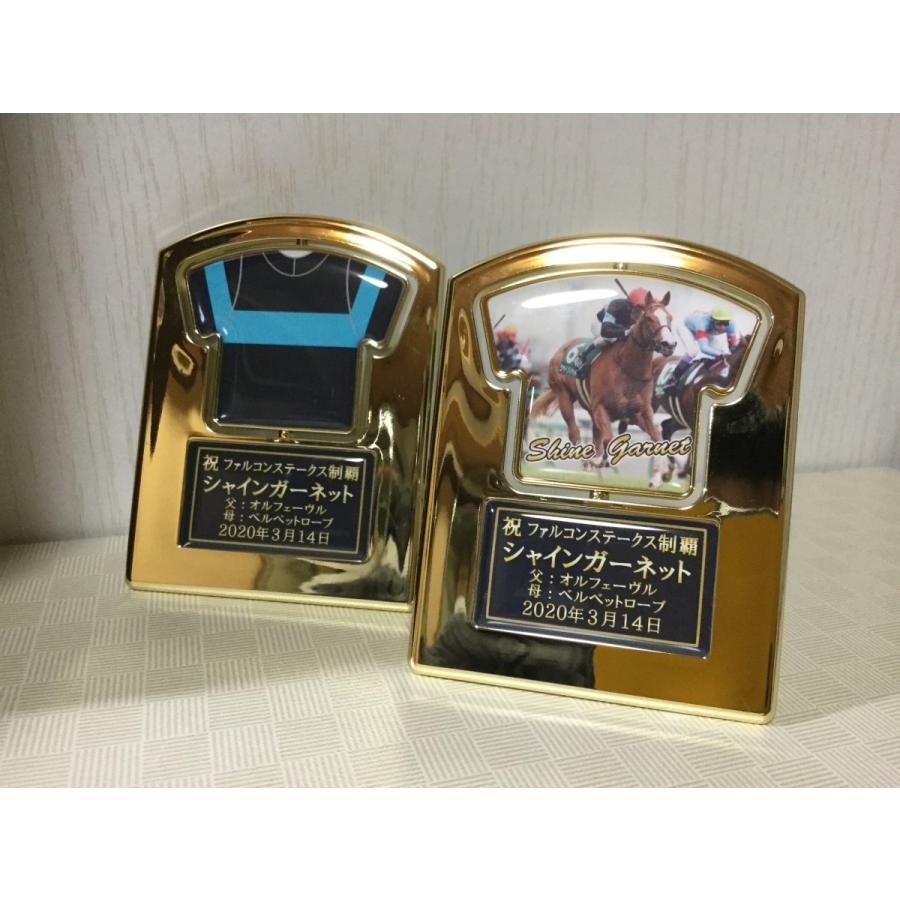 競馬ファン必見】オリジナル回転記念盾/名入れ・文字入れ自由！/関係者