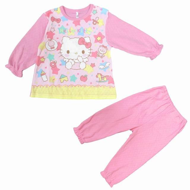 長袖パジャマ ハローキティ ベビー 女の子 ニットキルト 肩ボタン付 ルームウェア 上下セット ピンク 80 90 95 100 送料無料 J K Ek2339 0 Mst 馬一商店 通販 Yahoo ショッピング