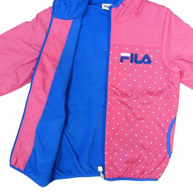 ウィンドブレーカー 女の子 ジュニア Fila フィラ 裏フリース フード付 ジャケット ピンク 130 140 150 160 送料無料 Tim J9801 0 Mst 馬一商店 通販 Yahoo ショッピング