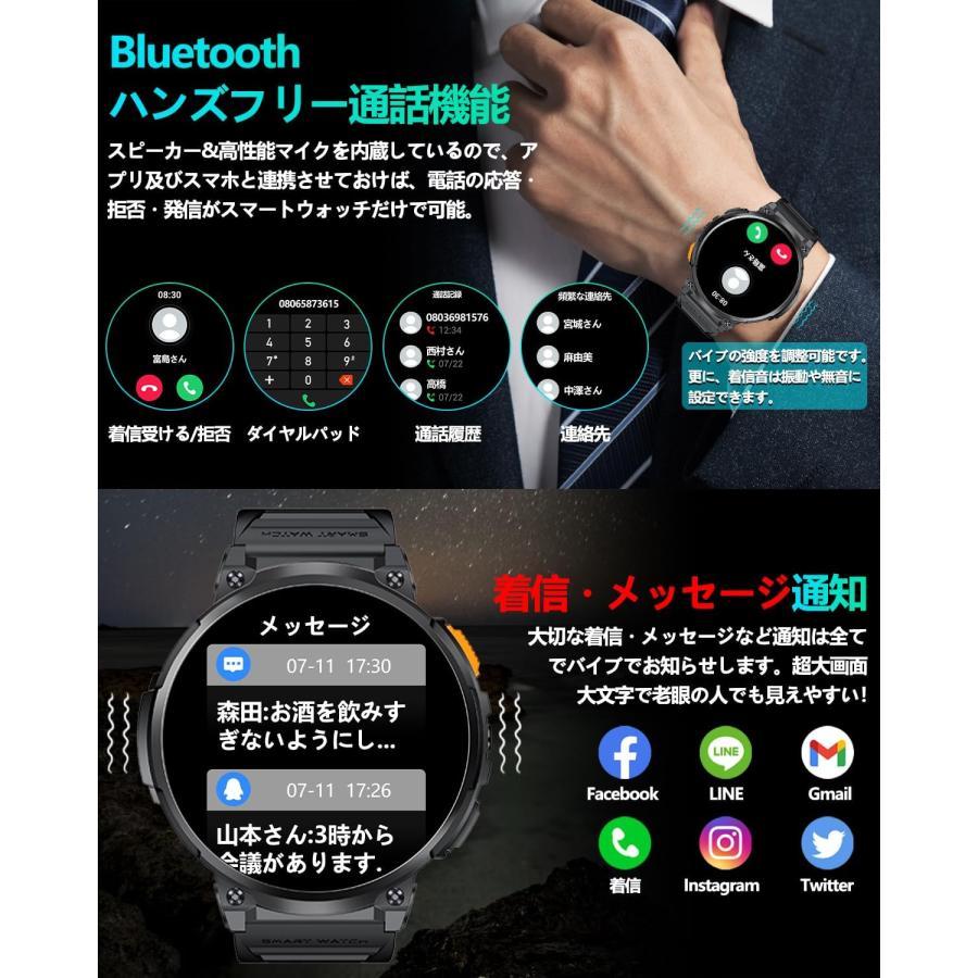 【2026究極新設計】スマートウォッチ 1.85インチ超大画面 丸型 軍用規格 懐中電灯 730mahバッテリー smart watch Bluetooth5.3 IP68防水 スポーツウォッチ |  | 05