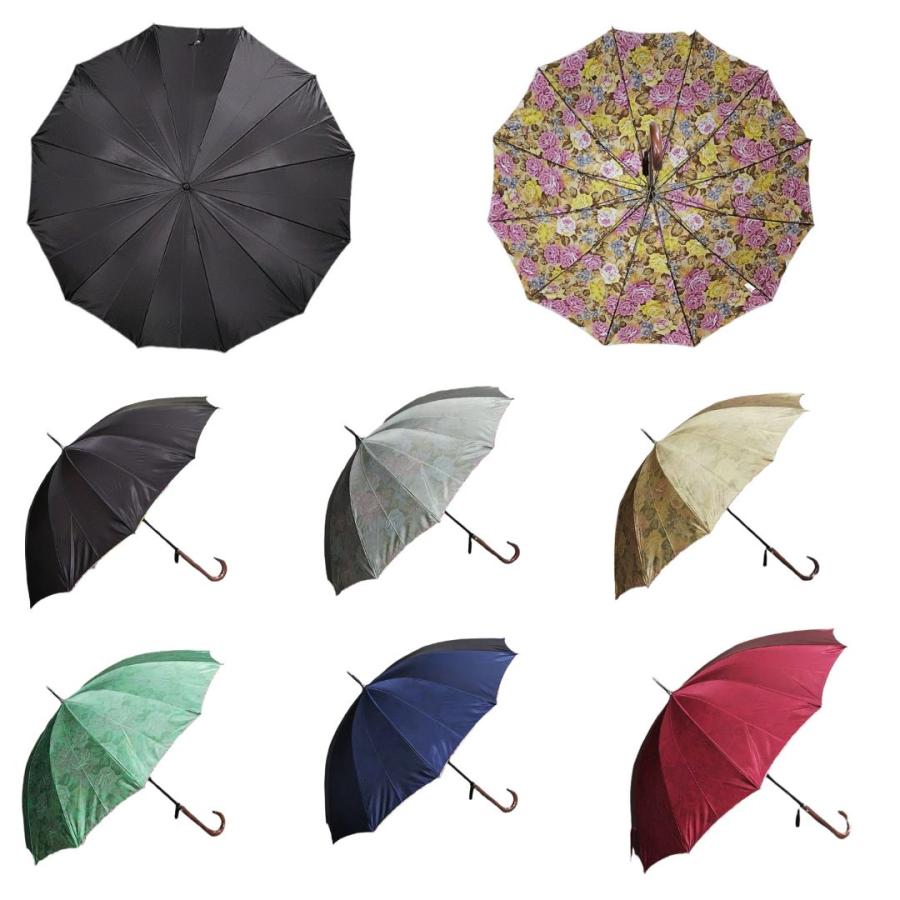 晴雨兼用傘 日本製 GRACITO グラシト レディース傘 長傘 55cm 軽量 カーボン骨 12本骨 UVカット サテン 裏花転写プリント バラ柄 上品 おしゃれ 母の日 ギフト | 