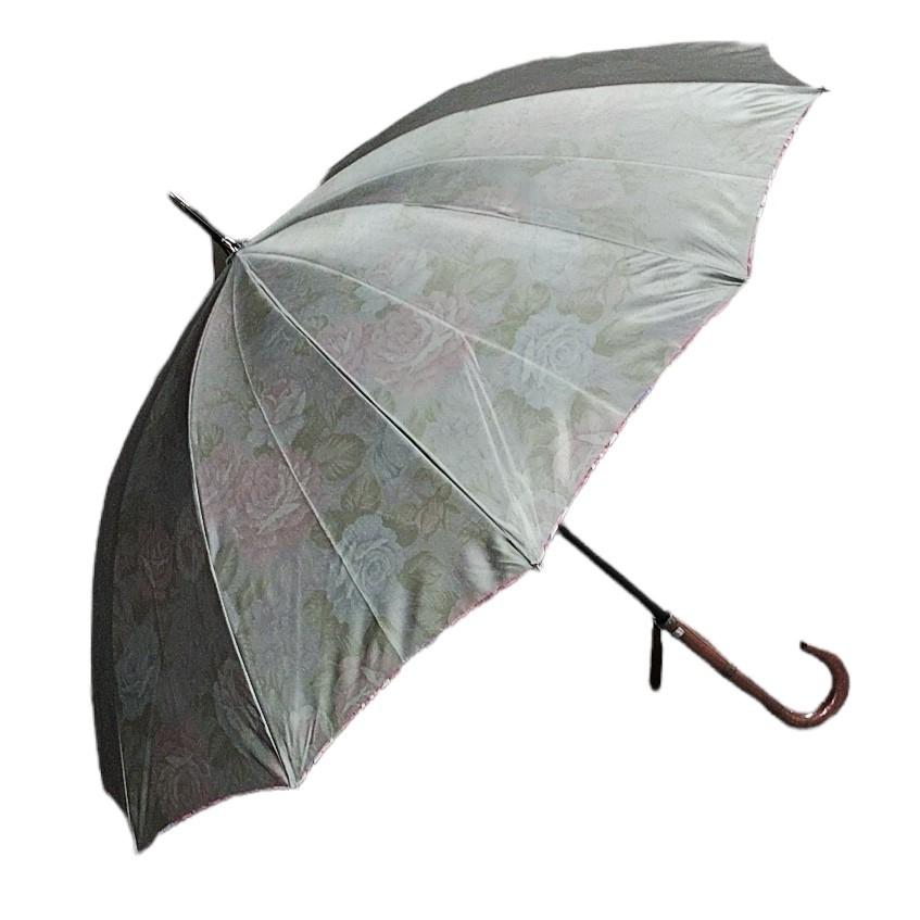 晴雨兼用傘 日本製 GRACITO グラシト レディース傘 長傘 55cm 軽量 カーボン骨 12本骨 UVカット サテン 裏花転写プリント バラ柄 上品 おしゃれ 母の日 ギフト |  | 02