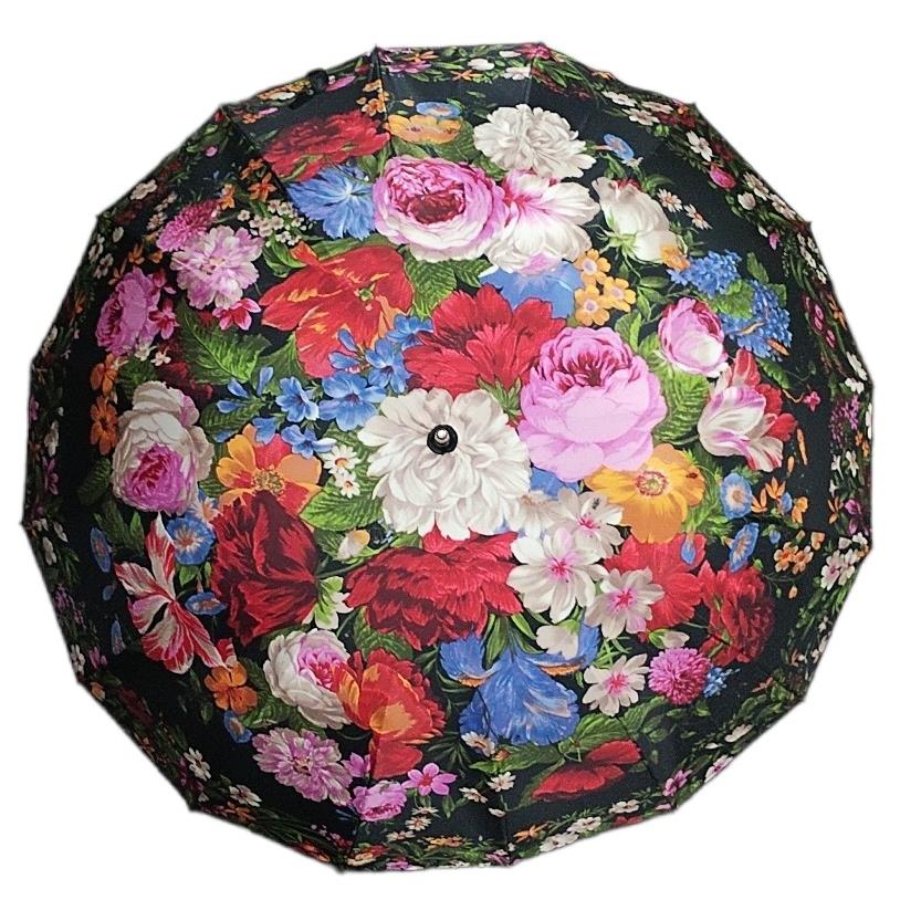 晴雨兼用傘 日本製 GRACITO グラシト レディース傘 16本骨長傘 55cm 1枚張り フラワーガーデン柄 軽量 カーボン骨 上品 おしゃれ 母の日 ギフト |  | 03