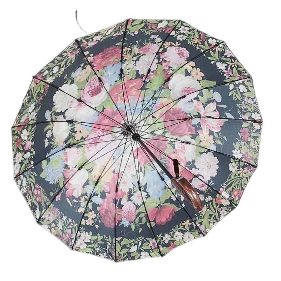 晴雨兼用傘 日本製 GRACITO グラシト レディース傘 16本骨長傘 55cm 1枚張り フラワーガーデン柄 軽量 カーボン骨 上品 おしゃれ 母の日 ギフト |  | 05
