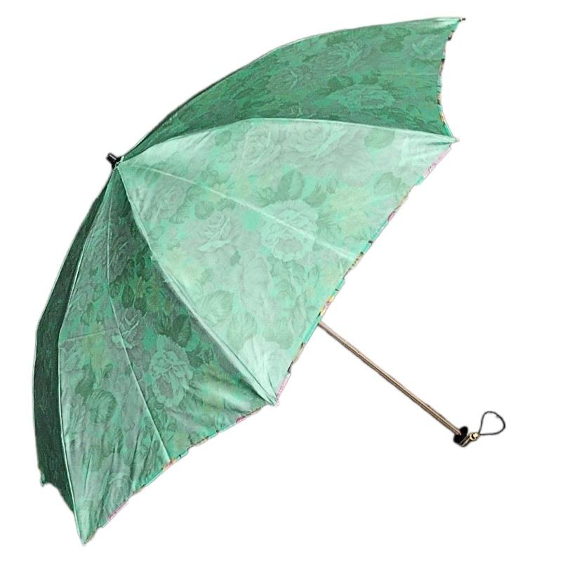 晴雨兼用傘 日本製 GRACITO グラシト レディース傘 コンパクト折りたたみ傘 47cm 軽量 グラスファイバー骨 UVカット サテン 裏花転写プリント バラ柄  母の日 |  | 15