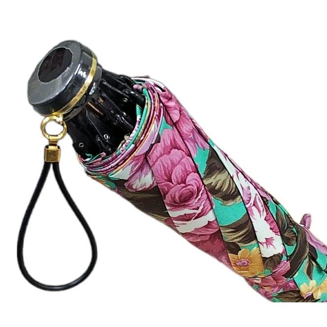 晴雨兼用傘 日本製 GRACITO グラシト レディース傘 コンパクト折りたたみ傘 47cm 軽量 グラスファイバー骨 UVカット サテン 裏花転写プリント バラ柄  母の日 |  | 17