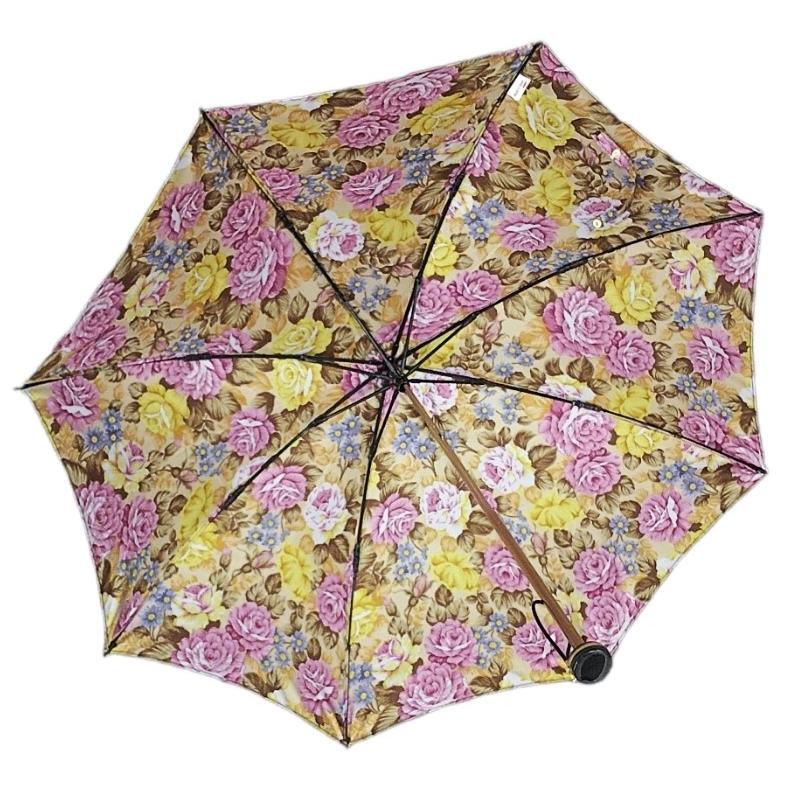 晴雨兼用傘 日本製 GRACITO グラシト レディース傘 コンパクト折りたたみ傘 47cm 軽量 グラスファイバー骨 UVカット サテン 裏花転写プリント バラ柄  母の日 |  | 08