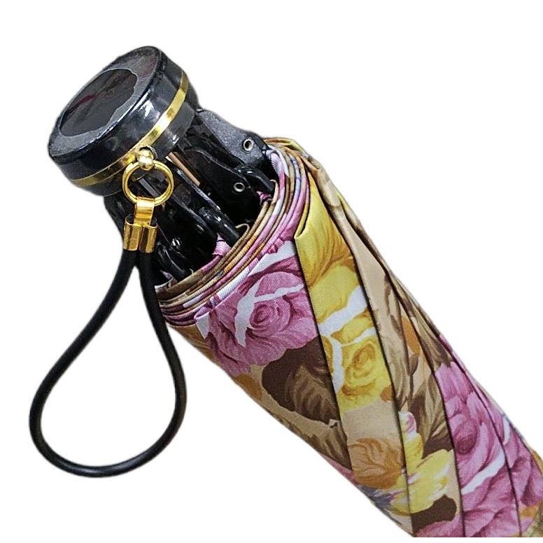 晴雨兼用傘 日本製 GRACITO グラシト レディース傘 コンパクト折りたたみ傘 47cm 軽量 グラスファイバー骨 UVカット サテン 裏花転写プリント バラ柄  母の日 |  | 09