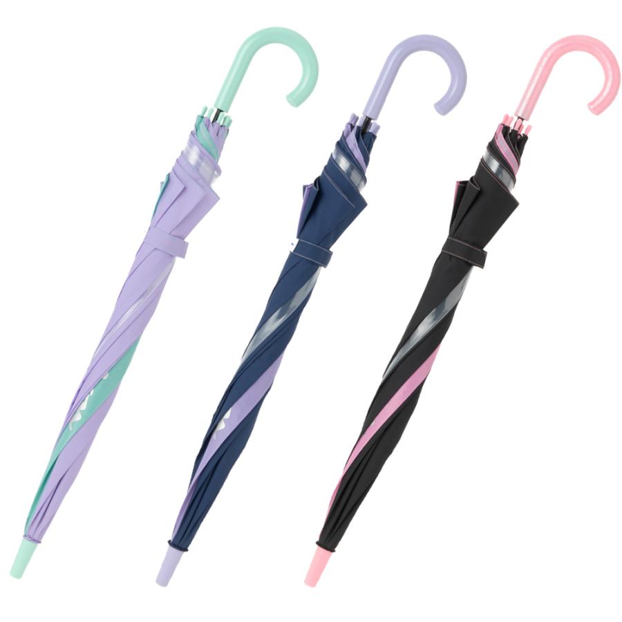 Champion チャンピオン 女児 学童傘 58cm 耐風 ジャンプ 1駒透明 反射材 通学 小学校中学年 高学年 入学祝い 卒園記念 | Champion | 01