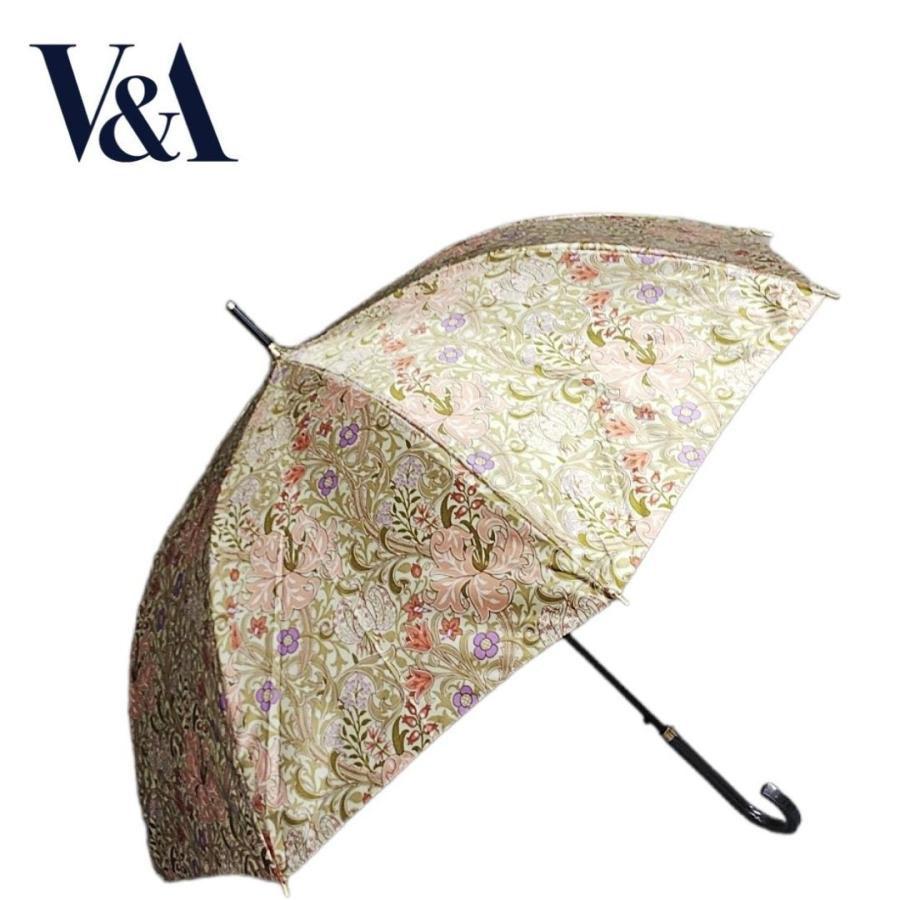 晴雨兼用傘 日本製 V&A（ヴィクトリア＆アルバート博物館） レディースジャンプ傘 60cm ゴールデンリリー柄 サテン生地 耐風強化骨 UV加工 母の日ギフト |  | 03