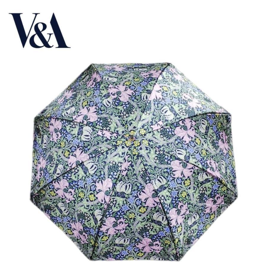 晴雨兼用傘 日本製 V&A（ヴィクトリア＆アルバート博物館） レディースジャンプ傘 60cm ゴールデンリリー柄 サテン生地 耐風強化骨 UV加工 母の日ギフト |  | 08