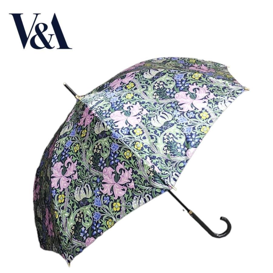 晴雨兼用傘 日本製 V&A（ヴィクトリア＆アルバート博物館） レディースジャンプ傘 60cm ゴールデンリリー柄 サテン生地 耐風強化骨 UV加工 母の日ギフト |  | 02