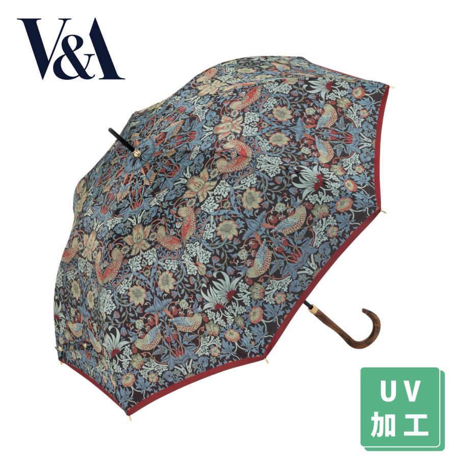 ウィリアムモリス　ジャガード晴雨兼用長傘　日本製 VA90001 V&A (ヴィクトリア・アンド・アルバート博物館)日本製