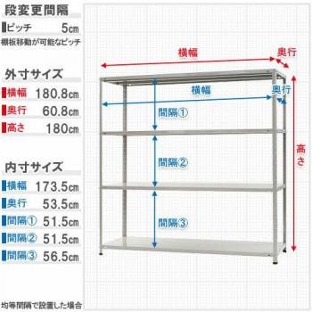 大型スチールラック 車庫 倉庫用 KTラック KT-8 スチールラック KT-8 4段 間口1800×奥行600×高さ1800mm ホワイトグレー