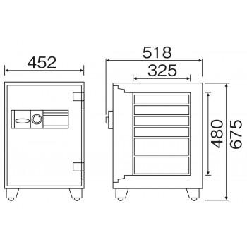 ダイヤセーフ 家庭用耐火金庫　テンキーロック(プッシュタイプ)　MEK68-6_1