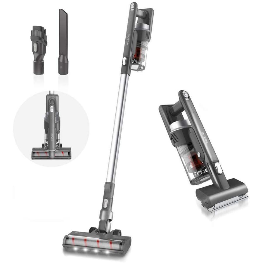 年末のプロモーション 車用布団ハンディ掃除 スティッククリーナー サイクロン 23kpa超強力 掃除機 コードレス Womow 自立収納 ブラシヘッド 軽量 静音 掃除機 クリーナー