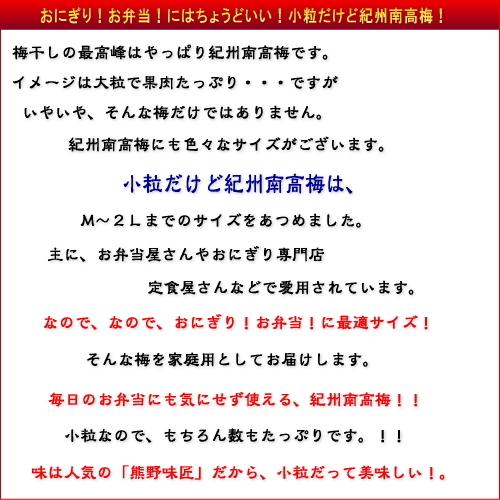 【ポイント３倍】【お得！おにぎり・お弁当に最適！】小粒だって紀州南高梅［しそ］500g 紀州南高梅 (塩分約8%) |  | 01