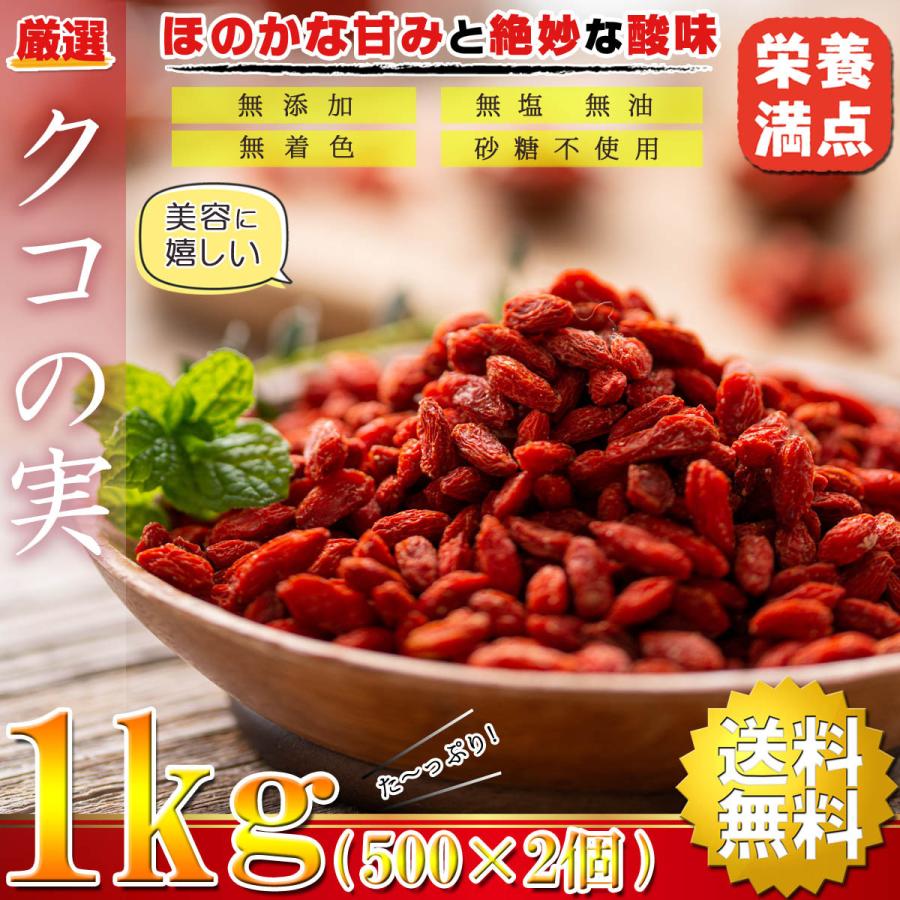 クコの実 オーガニック （ ゴジベリー ） ドライフルーツ 1kg（500g×2 