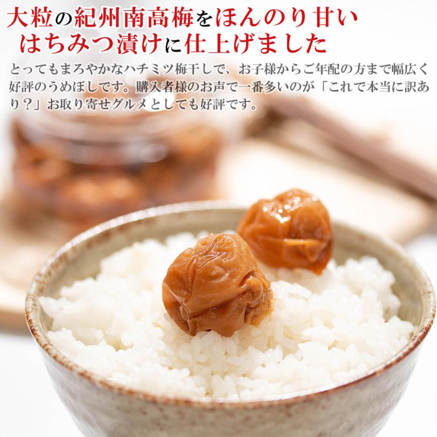 梅干し 訳あり はちみつ 減塩 大粒 完熟 つぶれ梅 1kg 国産 塩分5％（ ほんのり甘い はちみつ味 ）紀州南高梅 うめぼし 蜂蜜 梅 漬物 梅干 父の日 プチギフト｜umekaisen｜02