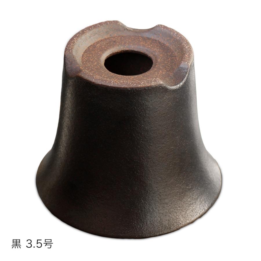 盆栽鉢 ラッパ型 3.5号 四日市萬古焼 金彩 黒 赤吹 黒吹 金吹 丸 円形 陶器 小品 小さい 深め ミニ アガベ 塊根 観葉植物 約10.5センチ 植木鉢 苔 おしゃれ｜umekichi｜10