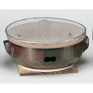 アメ釉　水コンロ（小）（金網・敷板付）　