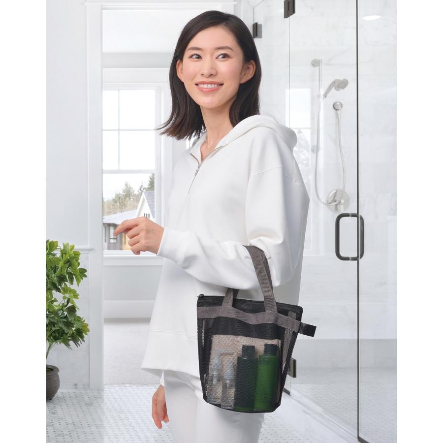 スパバッグ ジムバッグ 温泉バッグ 水切り メッシュ素材 レディース 小さめ コンパクト メンズ 激安セール ブラック