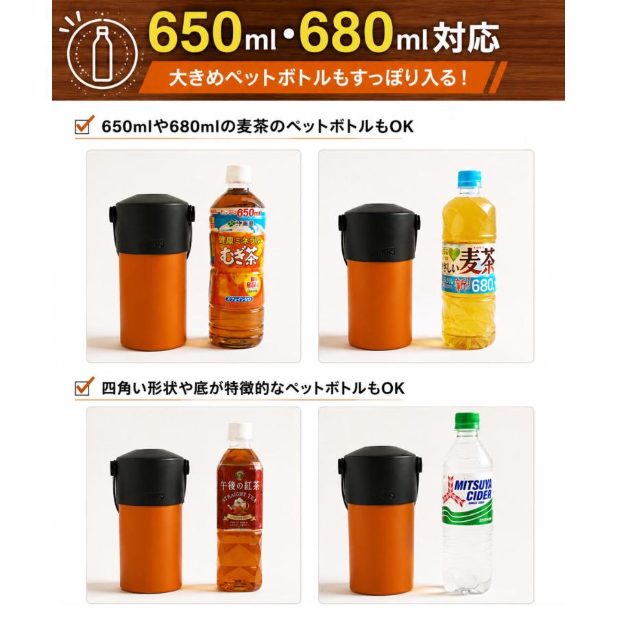 650mlの大き目ペットボトルも対応 ペットボトルホルダー ステンレス製