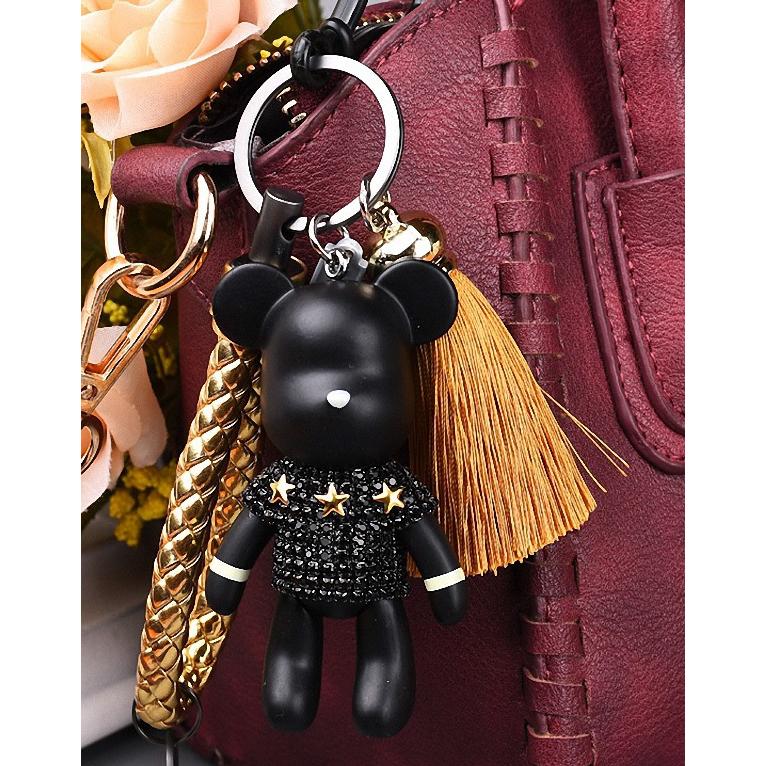 在庫一掃 キーホルダー おしゃれ 手作り レディース 車 金具 くま デザイン バッグ チャーム キーチェーン キーリング アクセサリー シンプルで可愛い 高級感 Whitesforracialequity Org