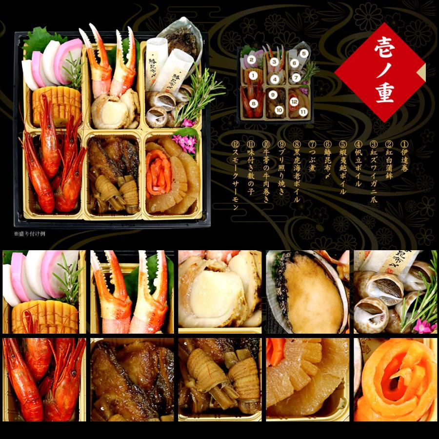 海鮮おせち 豪華三段重 大人の海鮮御節 数量限定 送料無料 北海道魚屋 