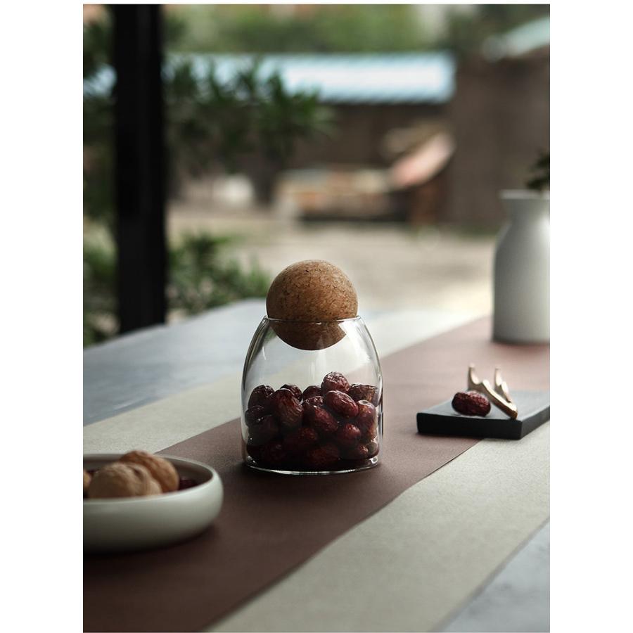 送料無料】ガラスキャニスター コルクボール 3点セット 500ml・800ml