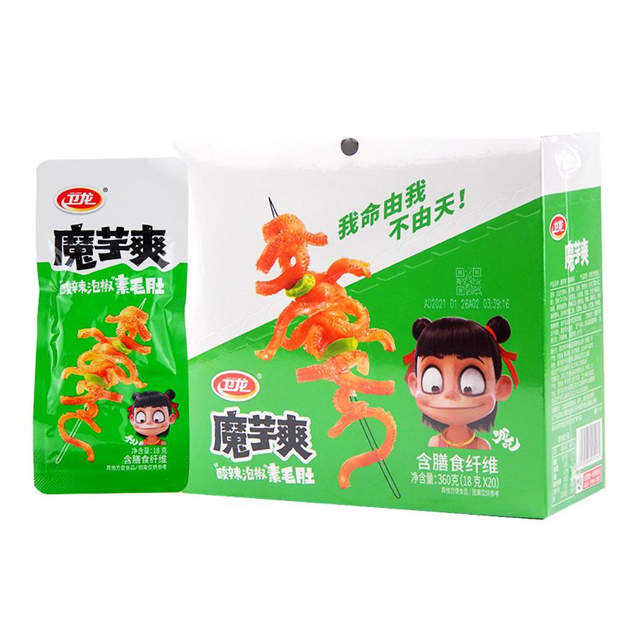 衛龍魔芋爽 素毛肚 18g × 20袋 酸辣味 香辣味 麻辣味 3味選べる 中華