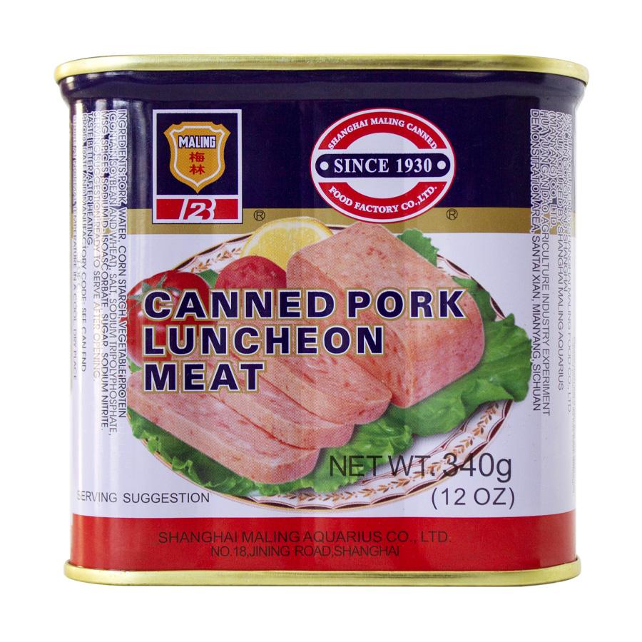 ポークランチョンミート 梅林 午餐肉 缶詰め ランチョンミート 340g