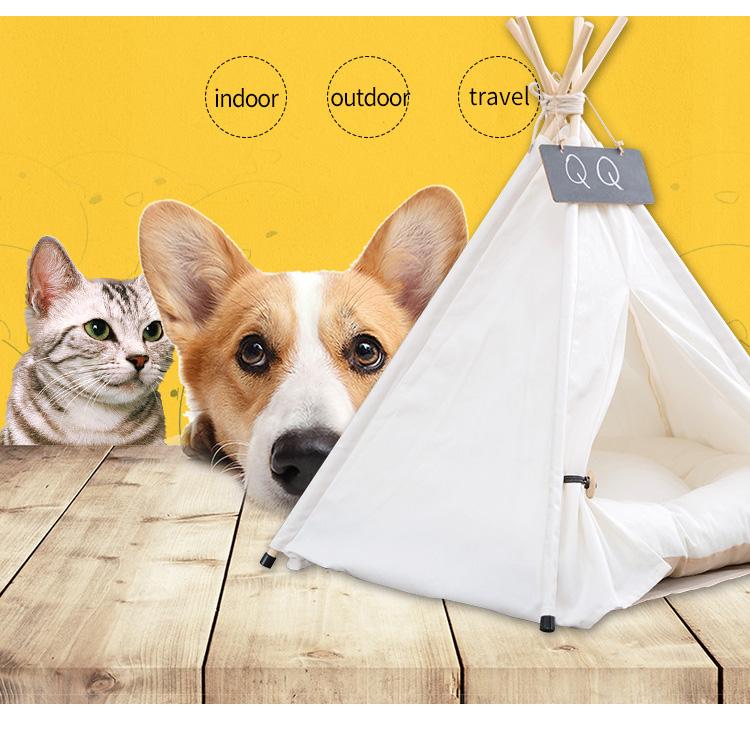 送料無料】ペットテント ティピーテント クッション付き 犬小屋 組立