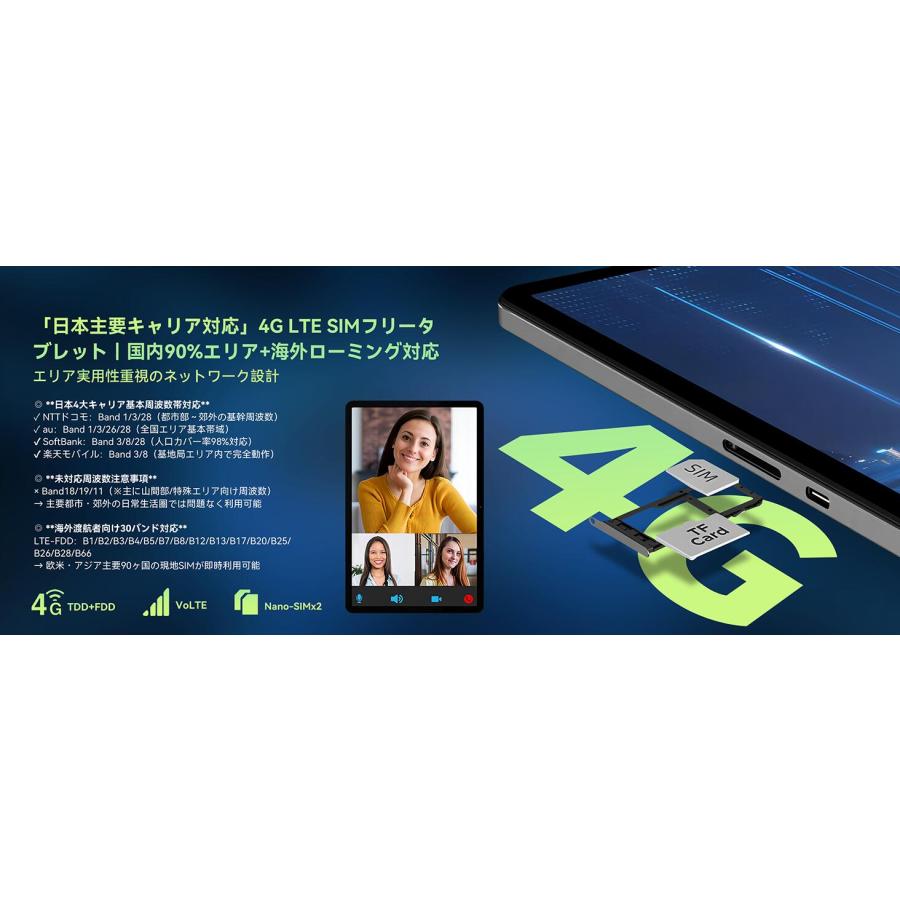 タブレット Android 15 11インチ 20GB+128GB+1TB拡張 Helio G100