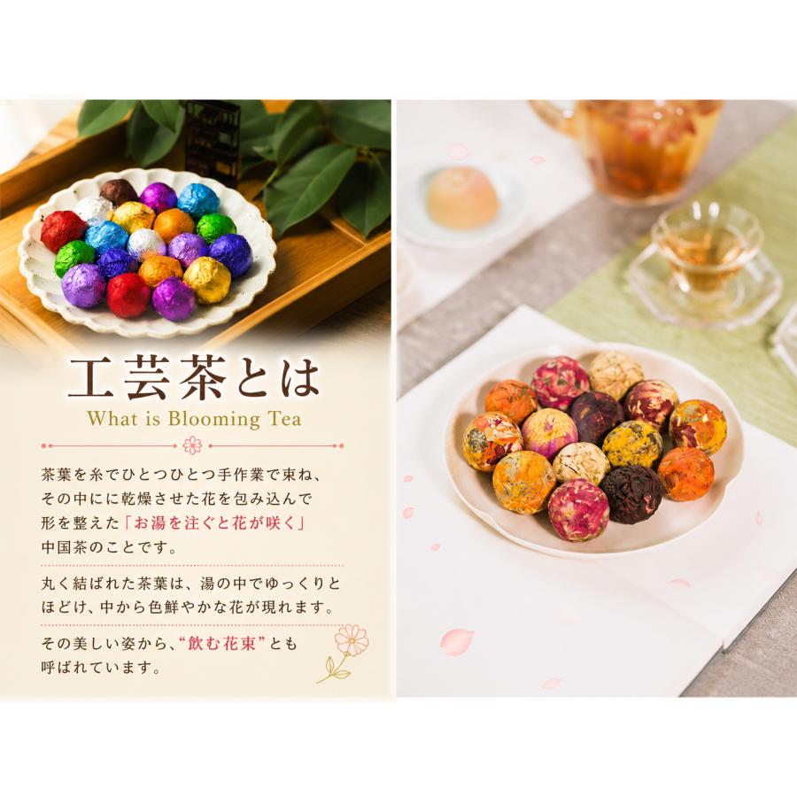 工芸茶 花咲くお茶 花茶10種 10個セット 雲南産 手作り 龍珠花茶