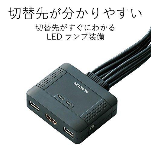 エレコム KVMスイッチ hdmi usb 切替器 スピーカー 手元スイッチ 2台 KVM-HDHDU2 