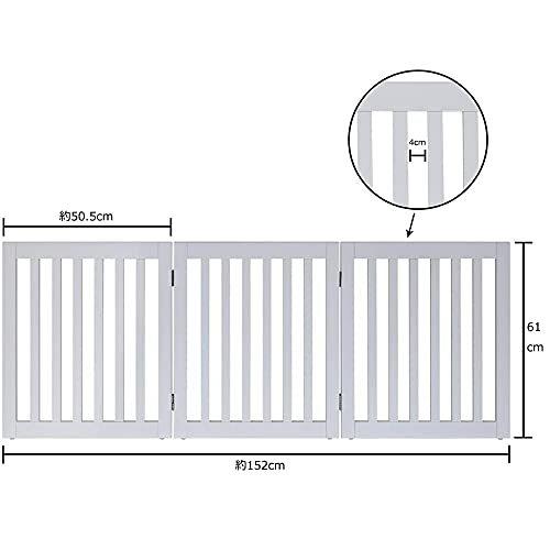 unipaws 木製犬用ゲート、折り式バリア、ペット用家具フェンス 、白い ペット用品