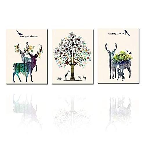 人気アイテム Tucocoo 壁掛け 3パネル ポスター 北欧 バックグラウンド 鳥 ワピチ アートフレーム 木枠 アートパネル モダン 空気清浄機