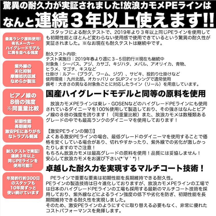 PEライン 釣り糸 PE 4号 300m クリア ホワイト 50lb 青物 ジギング ブリ ヒラマサ キハダ マグロ キャスティング 300メートル 放浪カモメ｜umineko-shoji｜04