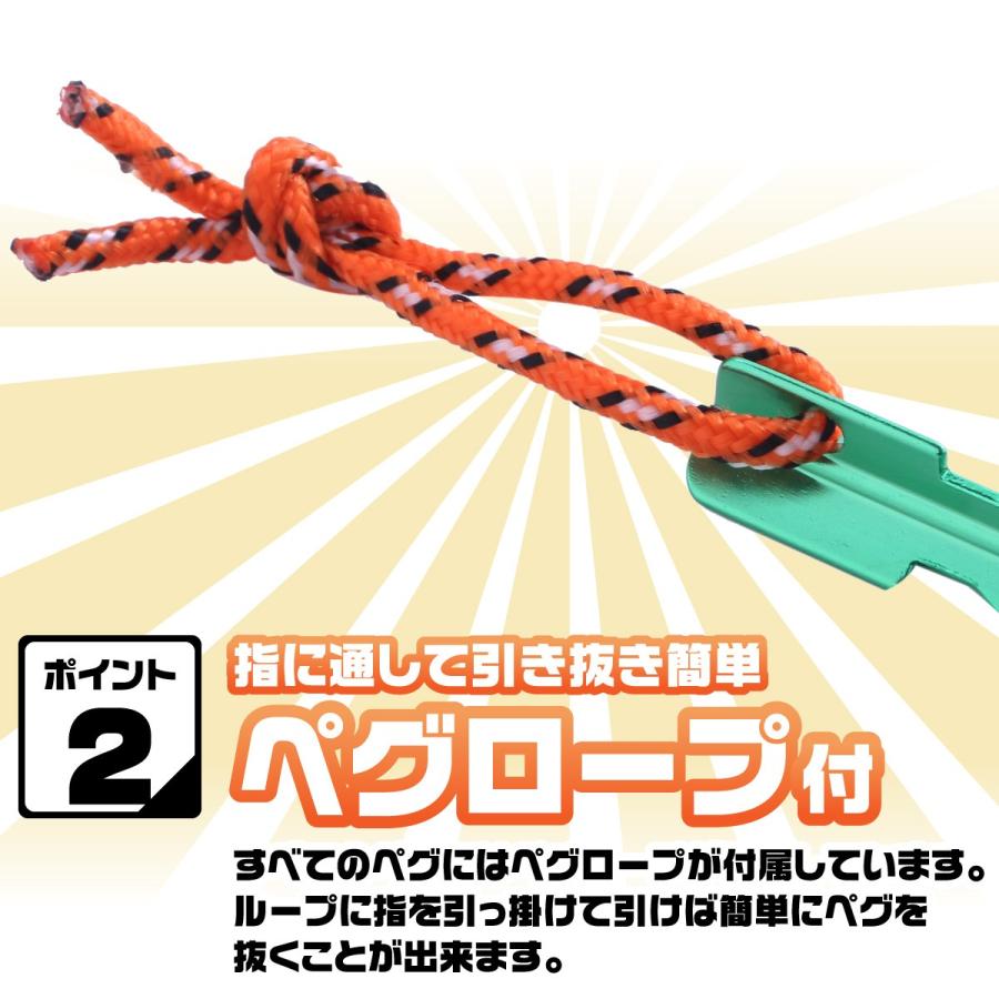 ペグ アルミ 18cm 10本セット Y字型 収納袋付 軽量 ジュラルミン製