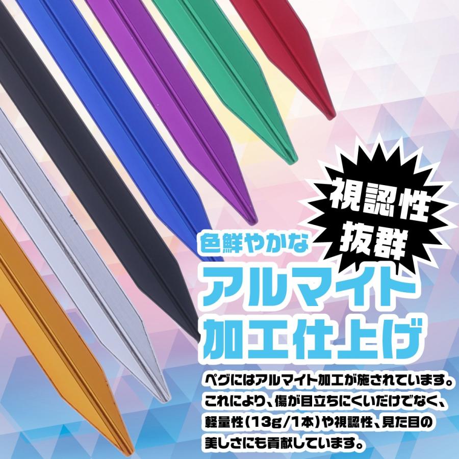 ペグ アルミ 18cm 10本セット Y字型 収納袋付 軽量 ジュラルミン製