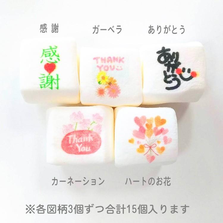 感謝のプリントマシュマロ15個入り 父の日 お祝い 卒園 卒業 転勤 退職