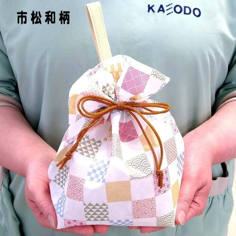 巾着袋 市松和柄・和柄ツートン : 青森グルメとプリント菓子の海翁堂
